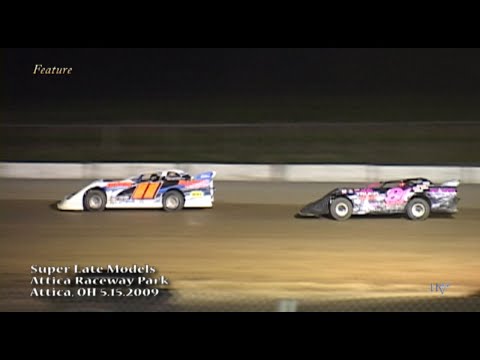 Super Late Models - Attica Raceway Park May 15, 2009 - dirt track racing video image