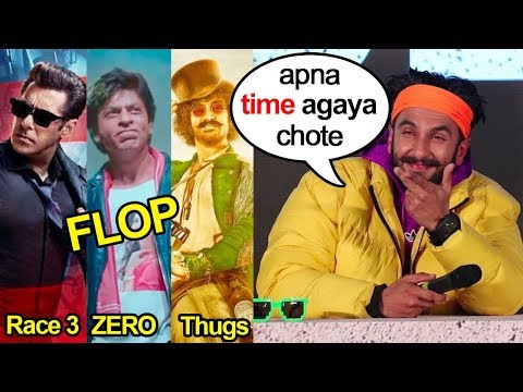 Video - Bollywood | Ranveer Singh REACTION for All 3 Khans Giving FLOP Movies Race 3,Zero,Thugs Vs Simba Super HIT #India