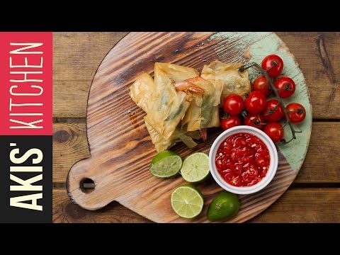 Phyllo Wrapped Prawns with Food Busker | Akis Kitchen - UCcbNHNmULeU1OoNylpPIRQQ