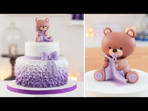 Easy Baby Shower Cake + Bear cake Topper - Tan Dulce