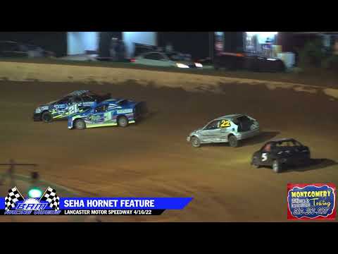 SEHA Hornet Feature - Lancaster Motor Speedway 4/16/22 - dirt track racing video image