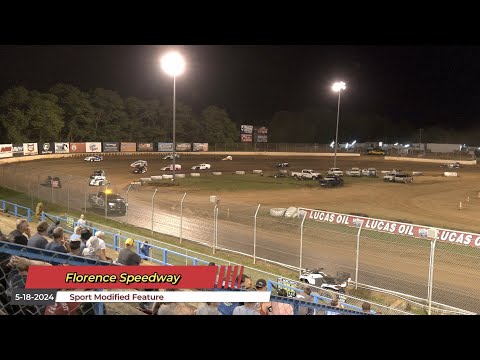 Florence Speedway - Sport Modified Feature - 5/18/2024 - dirt track racing video image