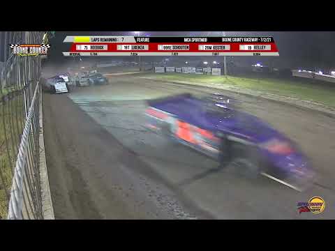 Sportmod Feature | Boone County Raceway | 7-2-2021 - dirt track racing video image