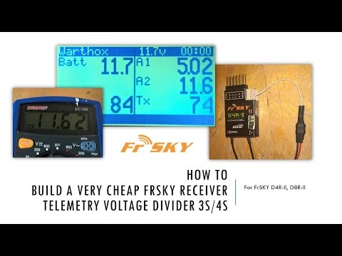 How to build a very cheap FrSKY Receiver D4R-II, D8R-II, X4R, ... telemetry voltage divider sensor - UCMRpMIts6jyvjGH1MLLdf6A