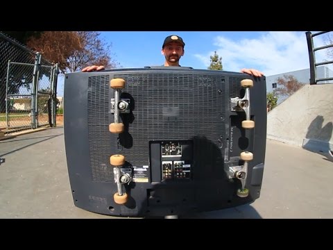 SKATEBOARDING A FLATSCREEN TV?! | SKATE EVERYTHING EP 17 - UC9PgszLOAWhQC6orYejcJlw