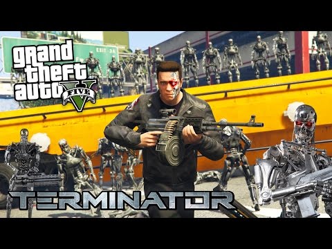 THE TERMINATOR vs ROBOT ARMY ATTACK!! (GTA 5 Mods) - UC2wKfjlioOCLP4xQMOWNcgg