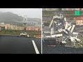 Les images spectaculaires après effondrement du pont Morandi à Gênes