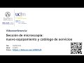 Imagen de la portada del video;Seminario: Sección de microscopia  nuevo equipamiento y catálogo de servicios  2021-04-22