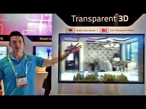 Amazing See-Through LED Display for Transparent 3D (CES 2013) - UCsTcErHg8oDvUnTzoqsYeNw