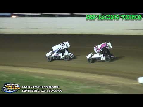 September 1, 2024 Limited Sprints Highlights Grays Harbor Raceway - dirt track racing video image