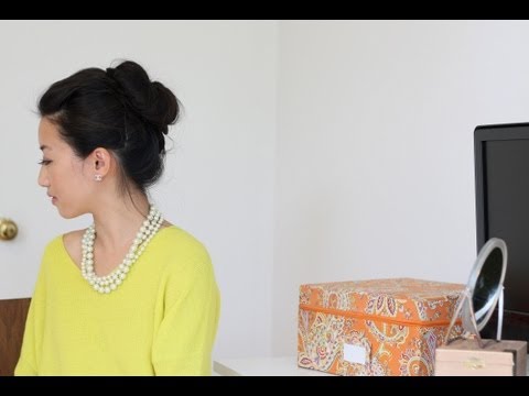Voluminous hair bun tutorial w/ asian bumpit & Goody spin pin