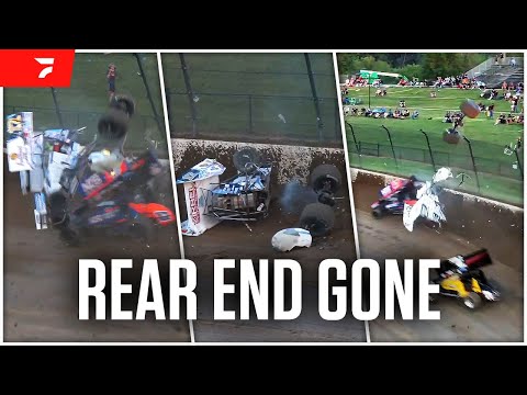 Bill Balog Loses Rear End In A Wild Crash | Kubota High Limit Joker's Jackpot at Eldora Speedway - dirt track racing video image