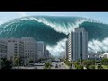 Mega Tsunami Unleashes Unstoppable Destruction   AI Disaster Simulation