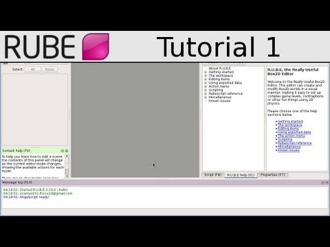 RUBE editor tutorial 1/18 - The workspace - UCTXOorupCLqqQifs2jbz7rQ