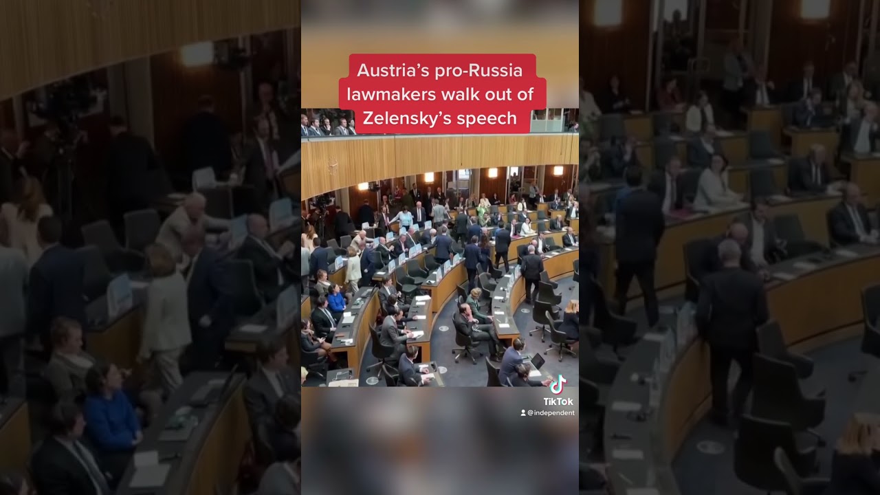 Austria’s pro-Russia lawmakers walk out of Zelensky’s speech #shorts