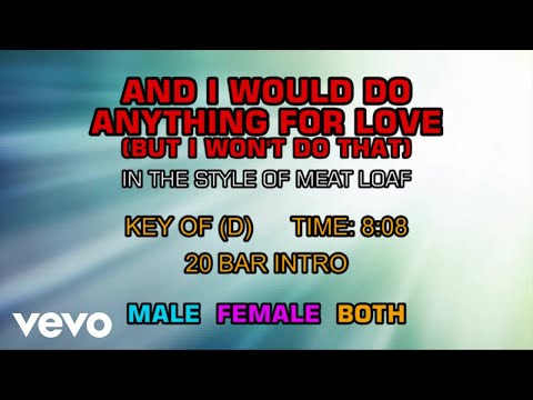 Meat Loaf - I'd Do Anything For Love (But I Won't Do That) (Karaoke) - UCQHthJbbEt6osR39NsST13g