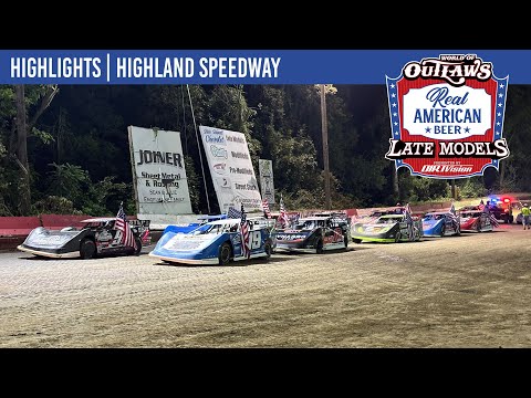 World of Outlaws Real American Beer Late Models | Highland Speedway | August 13, 2025 | HIGHLIGHTS - dirt track racing video image