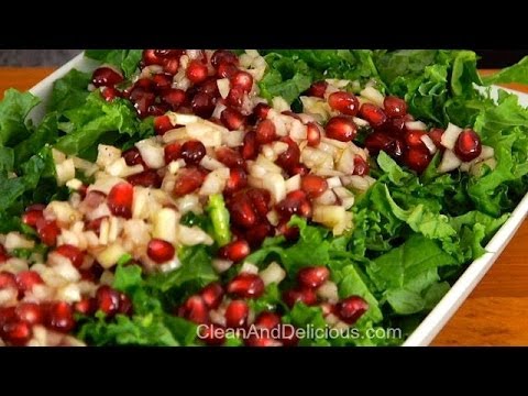 Easy Kale Salad Recipe with Pomegranate - UCj0V0aG4LcdHmdPJ7aTtSCQ