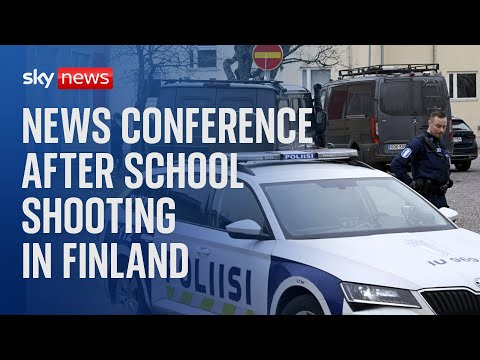 News conference after three students were shot at a school shooting in Finland