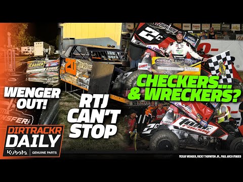 A driver change, RTJ can't stay away, towed to victory lane! - dirt track racing video image