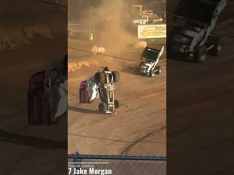Two Wild Sprint Car Flips In Same Spot On Backstretch At Placerville Speedway! - dirt track racing video image