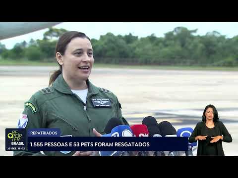 Repatriados: 1.555 pessoas e 53 pets foram resgatados