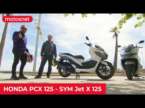 ?? Comparativa Honda PCX 125  vs SYM Jet X 125 ? / motos.net / Prueba / Review 4K en español