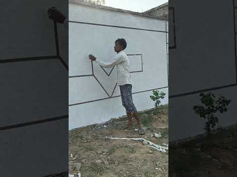 wall painting rustic design masking tape design rustic texture fast court #homedecor #art #rustic