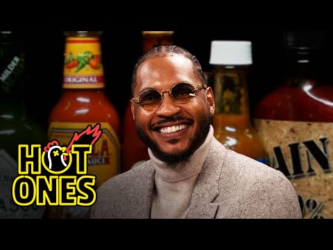 Carmelo Anthony Goes Hard in the Paint While Eating Spicy Wings | Hot Ones