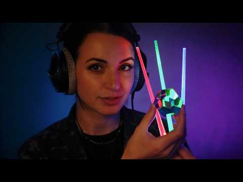 ASMR | Eye &amp; Color <strong>Testing</strong> You with Light Sticks | Lightsaber Chopstick Shining Through Objects