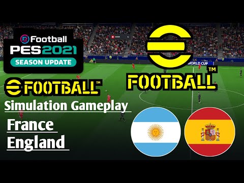 Argentina vs Spain | efootball gameplay pes21 simulation | Video Game Simulation