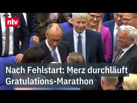 Nach Fehlstart: Merz durchläuft Gratulations-Marathon - Wechselbad der Gefühle in Berlin