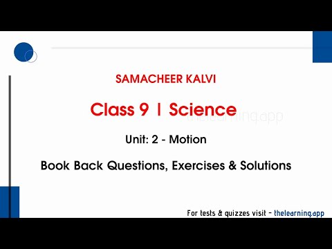 Motion | Unit 2  | Class 9 | Physics | Science | Samacheer Kalvi | TNPSC