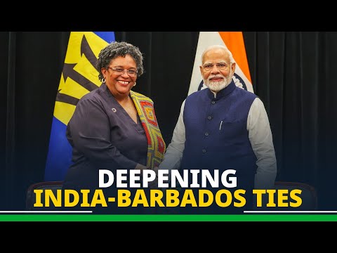 PM Modi holds bilateral meeting with PM Mia Mottley of Barbados