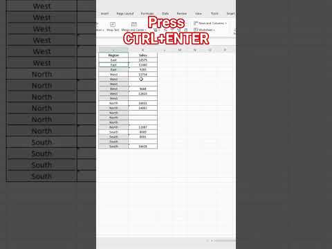 Fill Blank Cells with Values & Zeros in Excel | Ctrl + G Trick #shorts