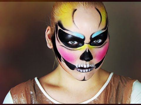 Halloween: Colorful Skull Makeup Tutorial - UCzTKskwIc_-a0cGvCXA848Q