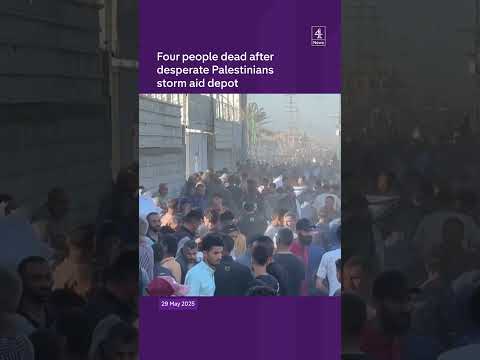 Four people dead after desperate Palestinians storm aid depot