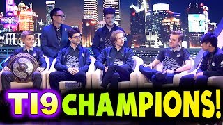OG - TI9 CHAMPIONS INTERVIEW! - THE INTERNATIONAL 2019 DOTA 2