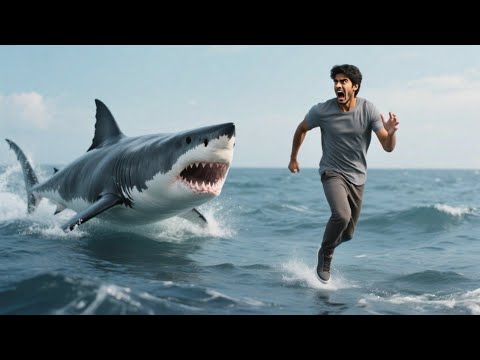 Giant Shark Attack at Beach | Rescue Team Saved People & Released into Ocean