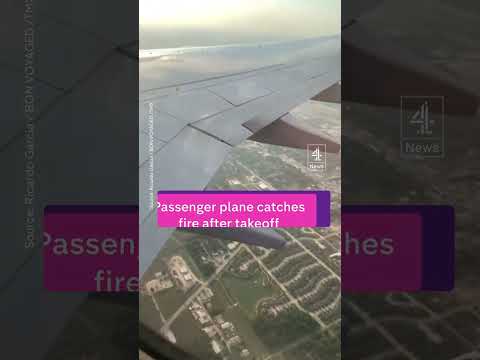 Passenger plane catches fire after takeoff