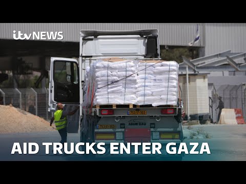 First aid trucks enter Gaza after Israeli blockade | ITV News