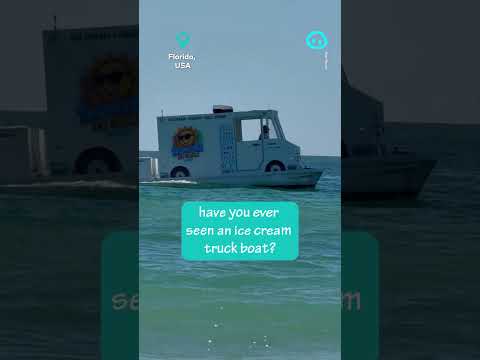 Floating Ice Cream Truck On Boat Platform || ViralHog Shorts