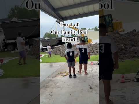 Day 1 of our family pool install #fiberglasspool #pool