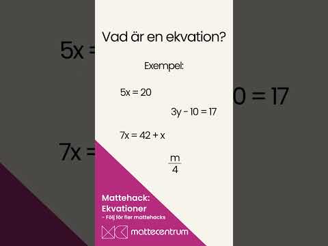 Lär dig vad en ekvation är och hur du löser den på 20 sekunder!