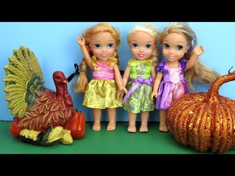 THANKSGIVING 2017 ! Elsa and Anna toddlers visit Rapunzel - Dinner -Turkey - Party - Food - Pumpkins - UCQ00zWTLrgRQJUb8MHQg21A