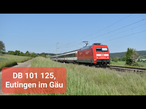 4K | DB 101 125 komt met SBB rijtuigen door Eutingen im Gäu als IC 284 naar Stuttgart Hbf!