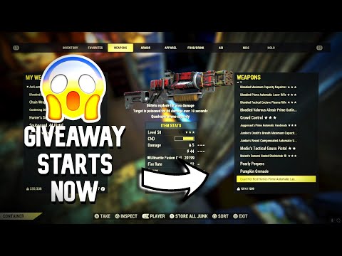 Massive Giveaway Legacy and junk Starts Now in fallout 76 Live Stream