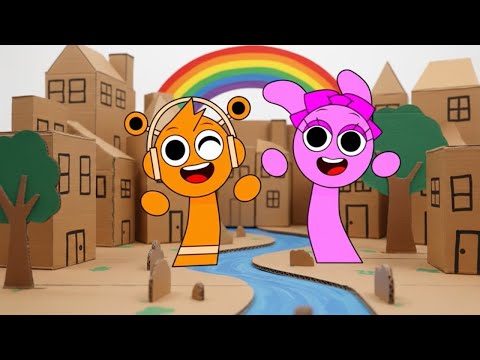 Sprunki IRL 🌈 Cardboard World! Oren & Pinki’s New Life