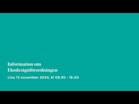 Information om Ekodesignförordningen