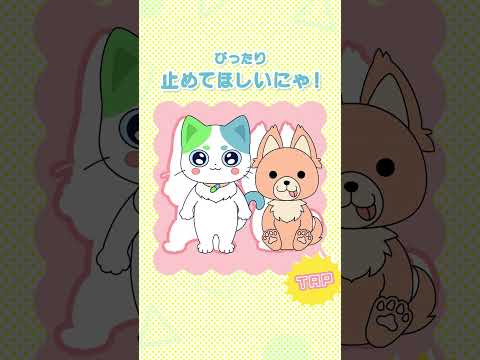 ねこいちさんといぬくんのピタ止めチャレンジ！